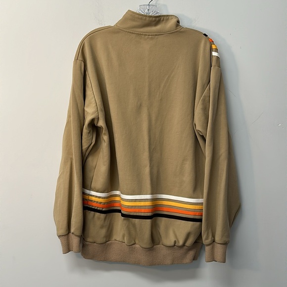Vintage 70s MOD Retro Track Jacket Full Zip Earth Tones Sportswear Medium - Picture 3 of 7